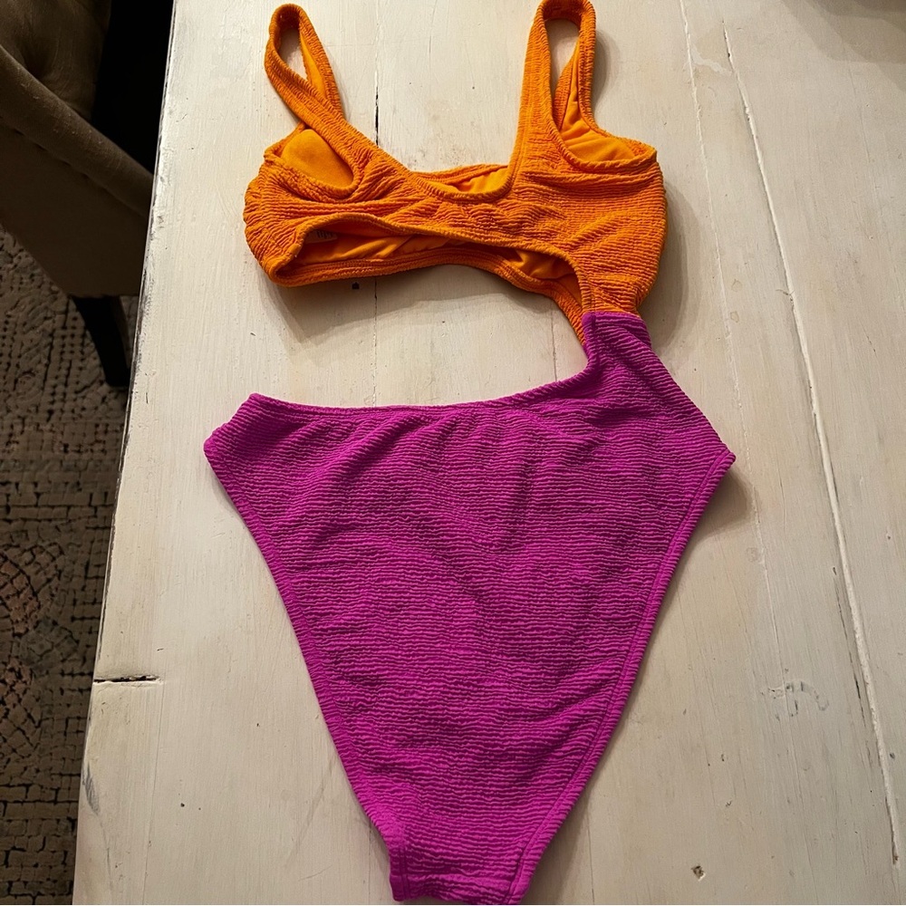 Wild Fable Vibrant Orange and Pink Kids One Piece size 0-2 - Picture 3 of 4